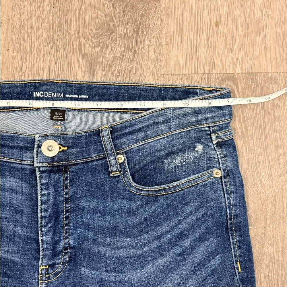INC International Concepts Women's Madison Skinny Distressed Ankle Jeans Size 12 - Picture 5 of 9